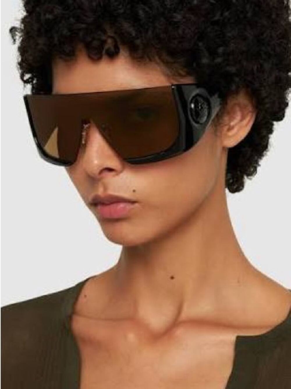 New Etro ETROMACARON 080770 Oversized Black Shield Sunglasses Authentic